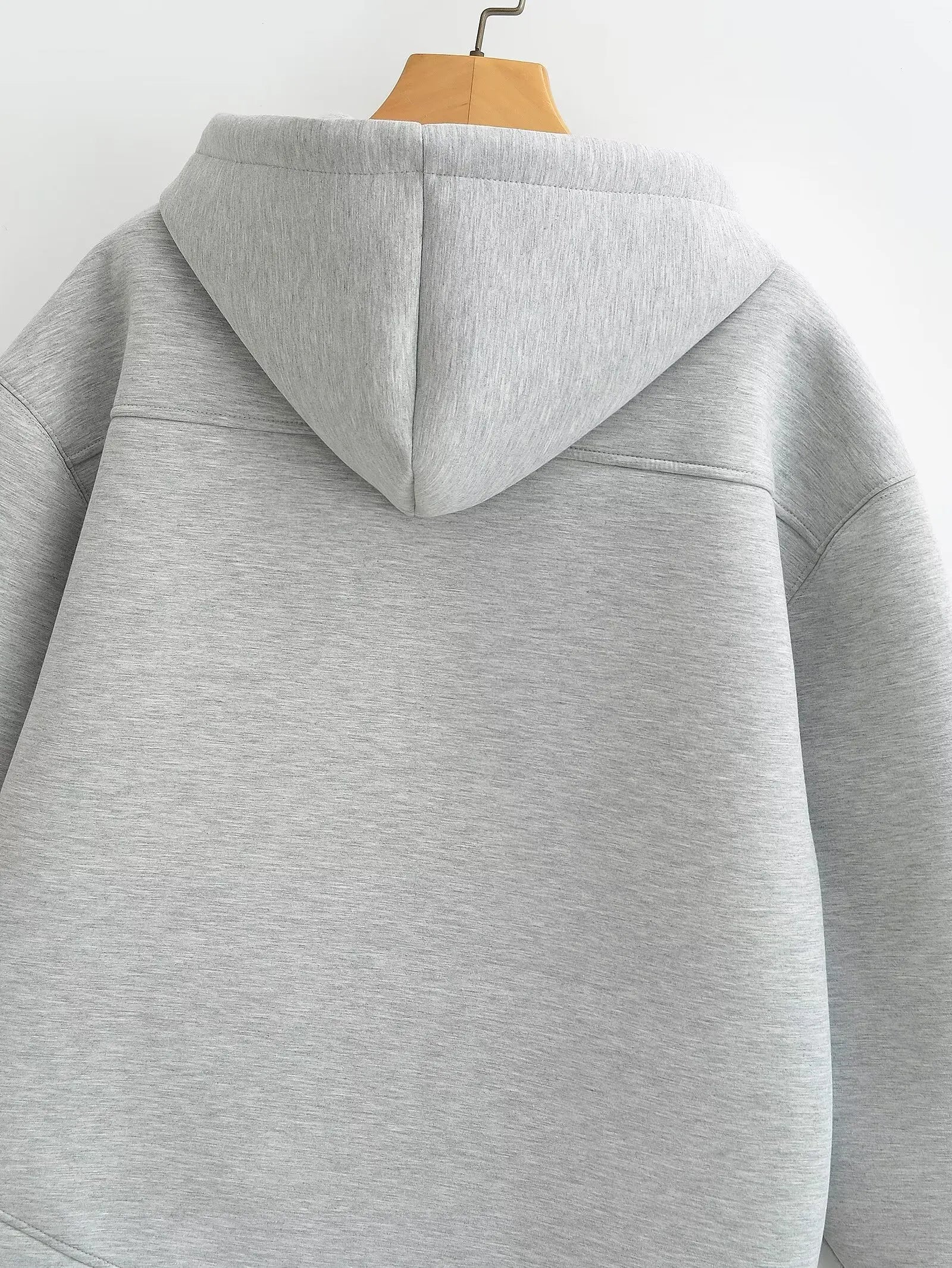 HH Winter New Women's Zipper Hoodie Coat High Street Double Pockets Jakcet Oversize Loose Sweatshirts Outerwear Top