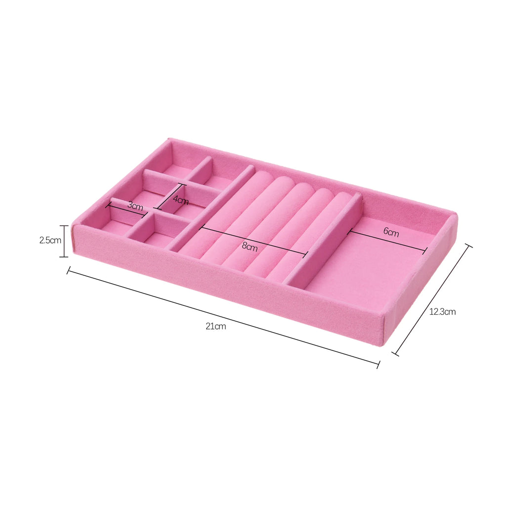 Velvet Jewelry Box Organizer DIY Earring Necklace Ring Jewelry Display Tray Portable Storage Box Jewelry Organizer Display Case