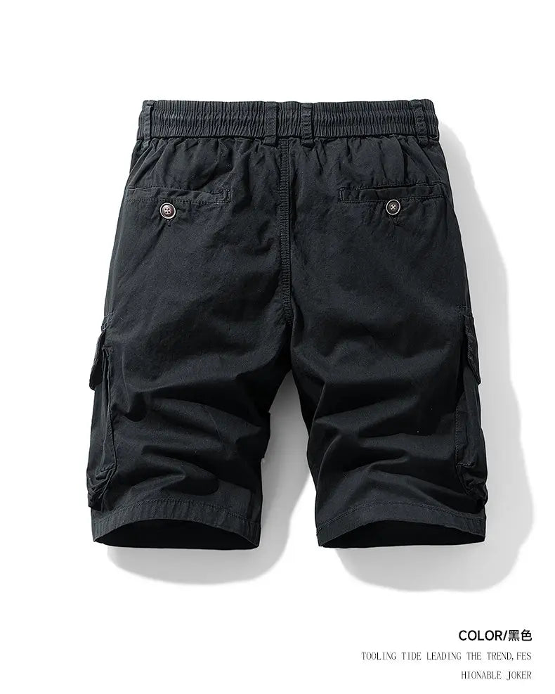 Men's Trendy Shorts - Summer Cotton-blend Breathable Multi-Pocket Outdoor Workwear Cargo Pants, Suitable for Hiking and Jogging