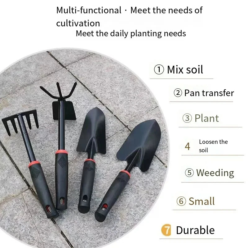 Home Gardening Tools Set. Modern Gardening Tools Set. Light Weight Two-end Hoe Five Teeth Rake Shovel Outdoor