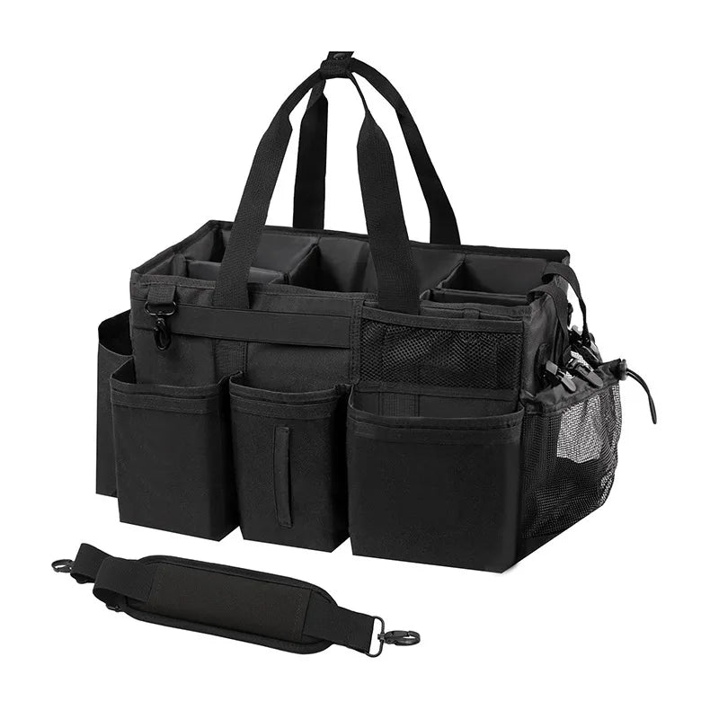 black Color Oxford Cloth Cleaning Caddy Bag For Tools And Supplies