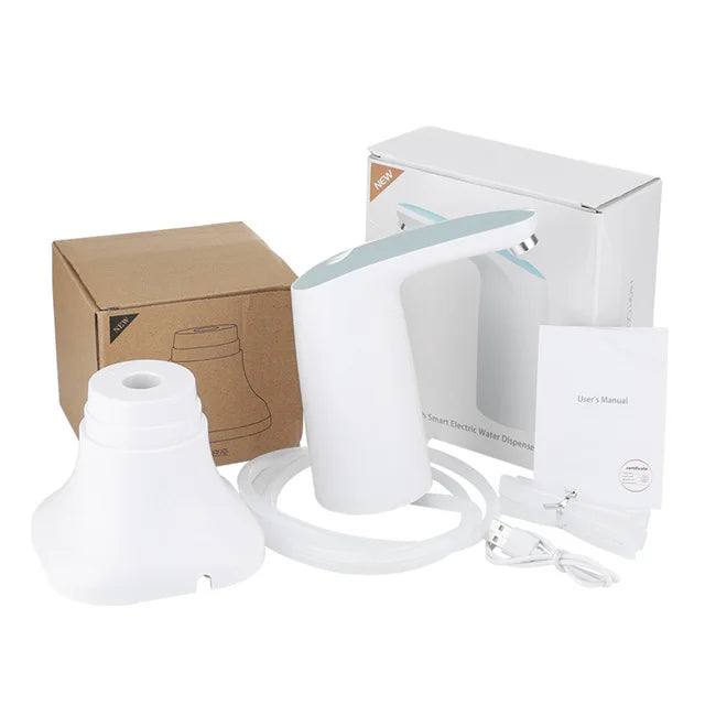 New Electric Smart Water Bottle Dispenser Portable Automatic Drinking Water Pump with Base LED Night Light Device