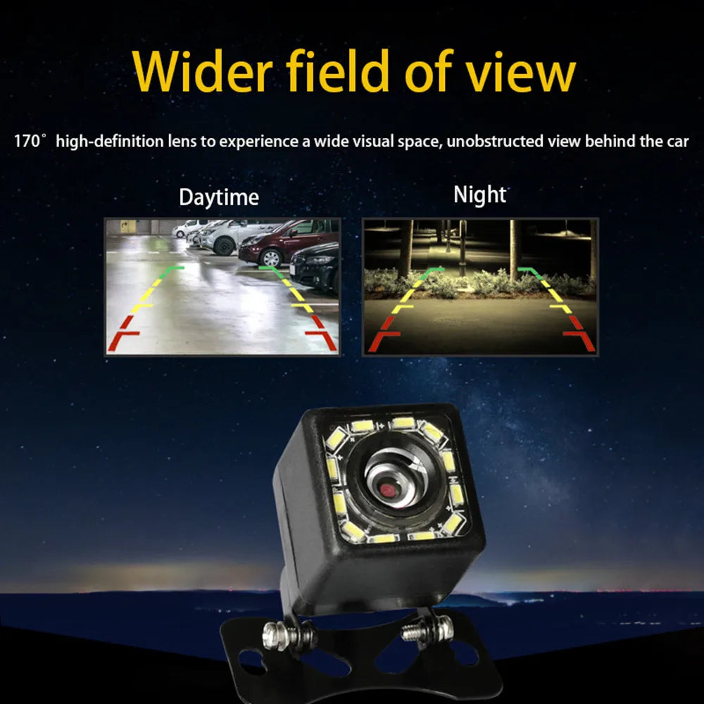 Auto Rear View Camera Night Vision Reversing Auto Parking Vehicle Cam CCD Waterproof 170° HD Video Support Monitor Auto Tools