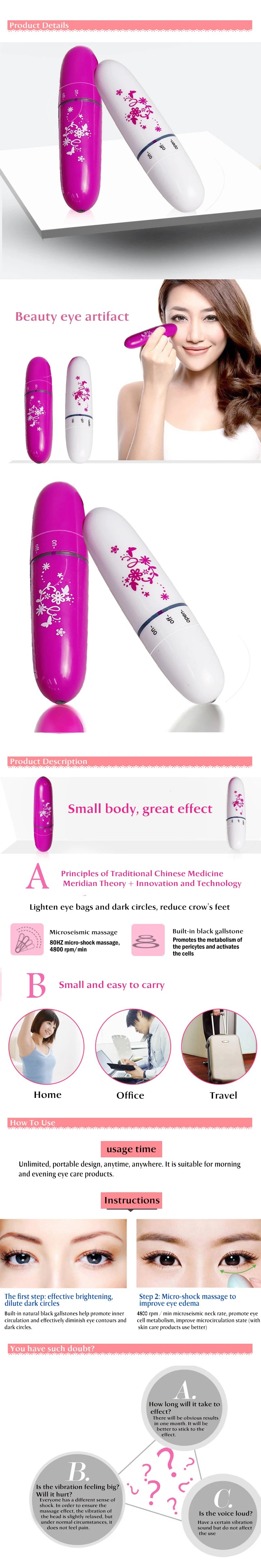 Electric Eye Beauty Device Energy Stick Vibration Face Massage Bar Exquisite Eye Skin Reduce Fine Lines Skin Care Home Use Relax
