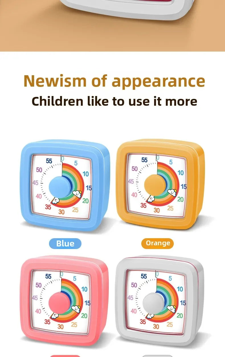 Kids Children Reminder Time Management Tool Visual Timer Night Light Ultra Silent Alarm Clock 60 Minutes Countdown Timer Digital