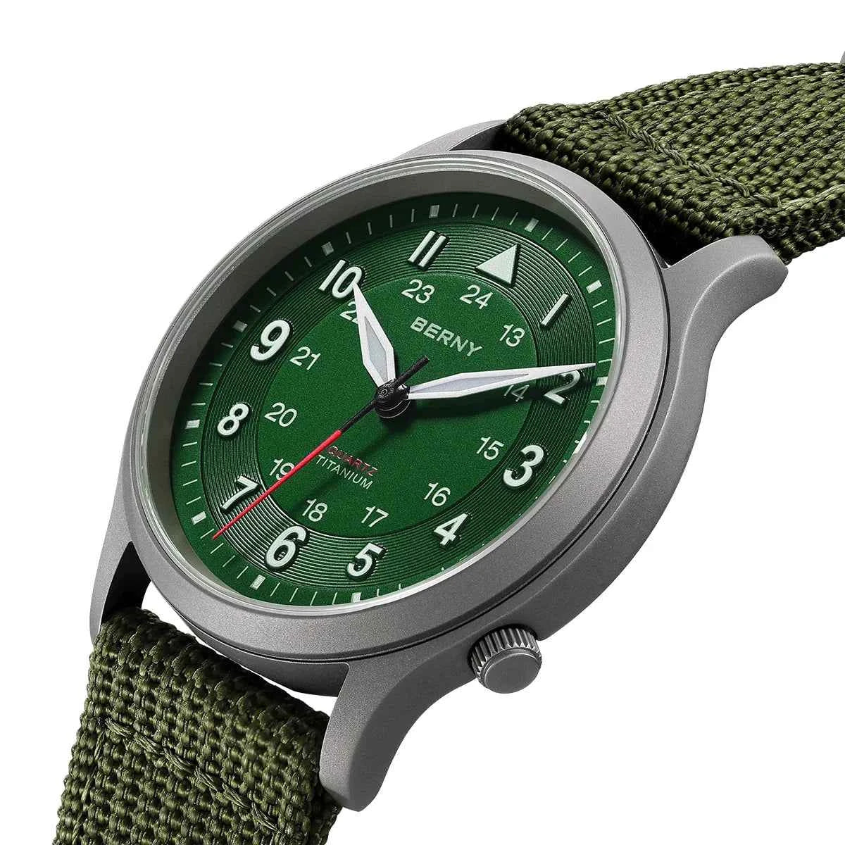 BERNY Titanium Watches for Men Super Luminous Sapphire Field Men's Watch Outdoor Quartz Wristwatch Lightweight 5ATM