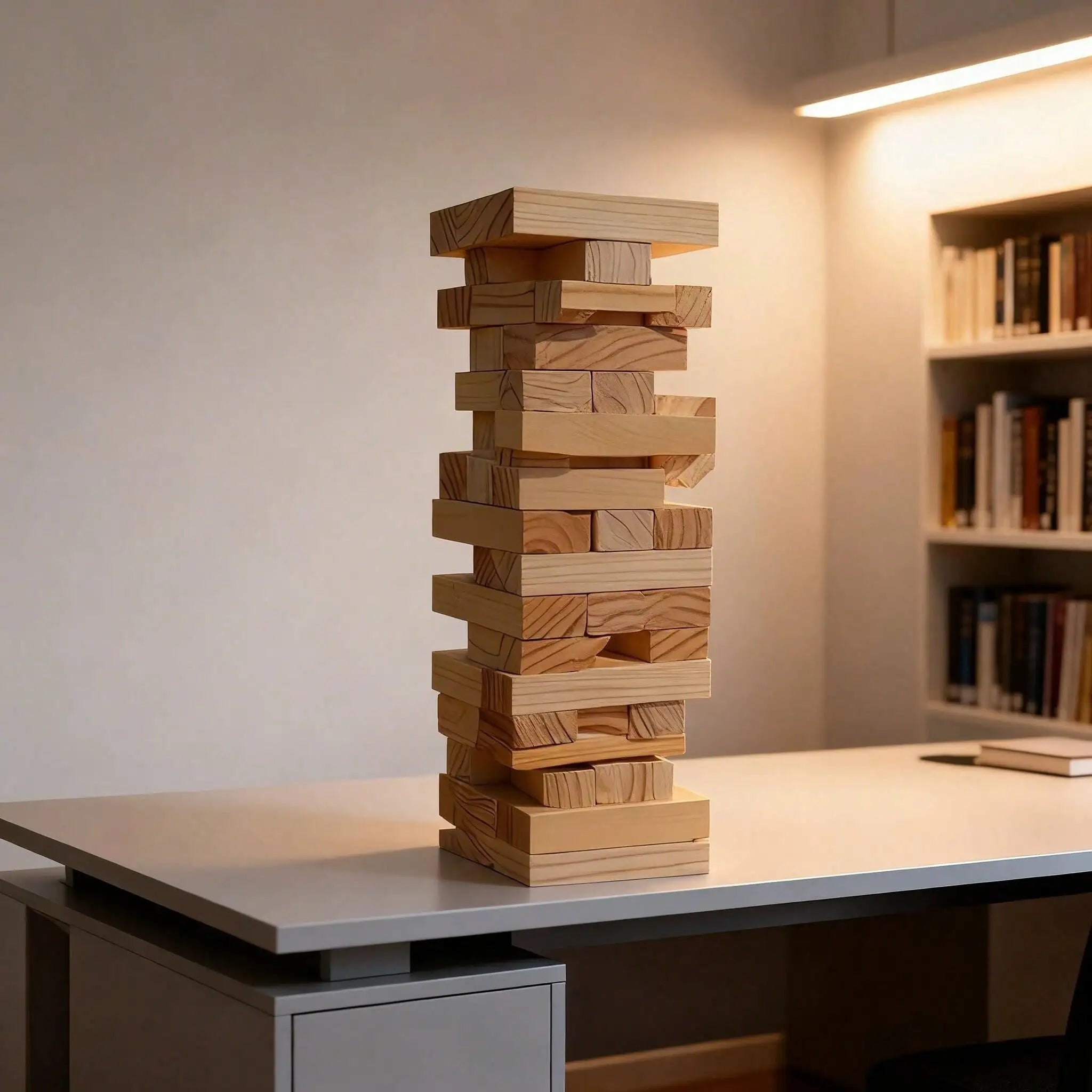 Classic Tower Game - 54 Pieces Wooden Stacking Blocks for Family Kids, Brain Teaser Balance Party Game, Educational Pullin