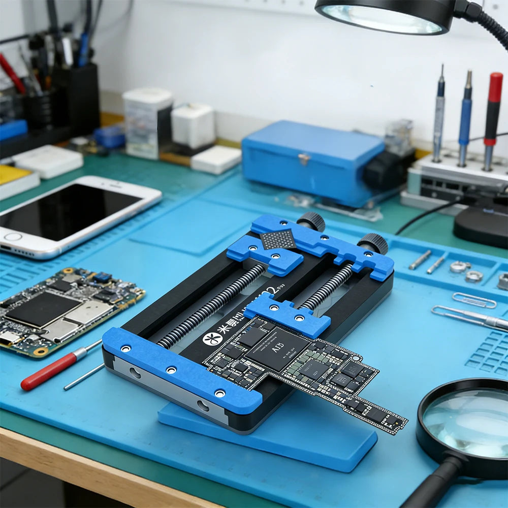 Mijing K22Pro Double Bearing Phone Repair Fixture for Phone Motherboard PCB IC Chip Soldering & Black Glue Removal Tool