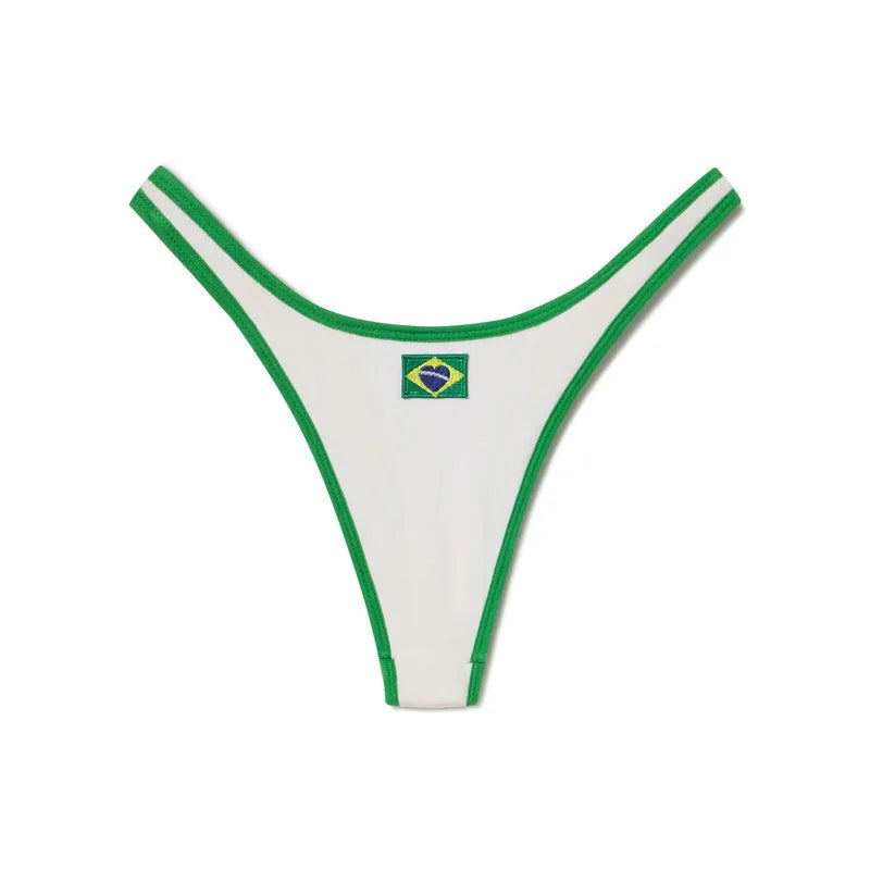 Brazilian Swimsuit Women's Sexy 2 Pieces Mini Bikini Set Triangle Halter Backless Thong Beach Bathing Suit Summer 2025 New Style