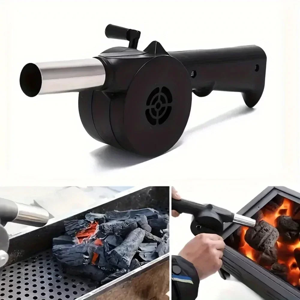1pc Grill Manual Fan Hand Crank BBQ Fan Portable Barbeque Air Blower With Manual Handle BBQ Accessories