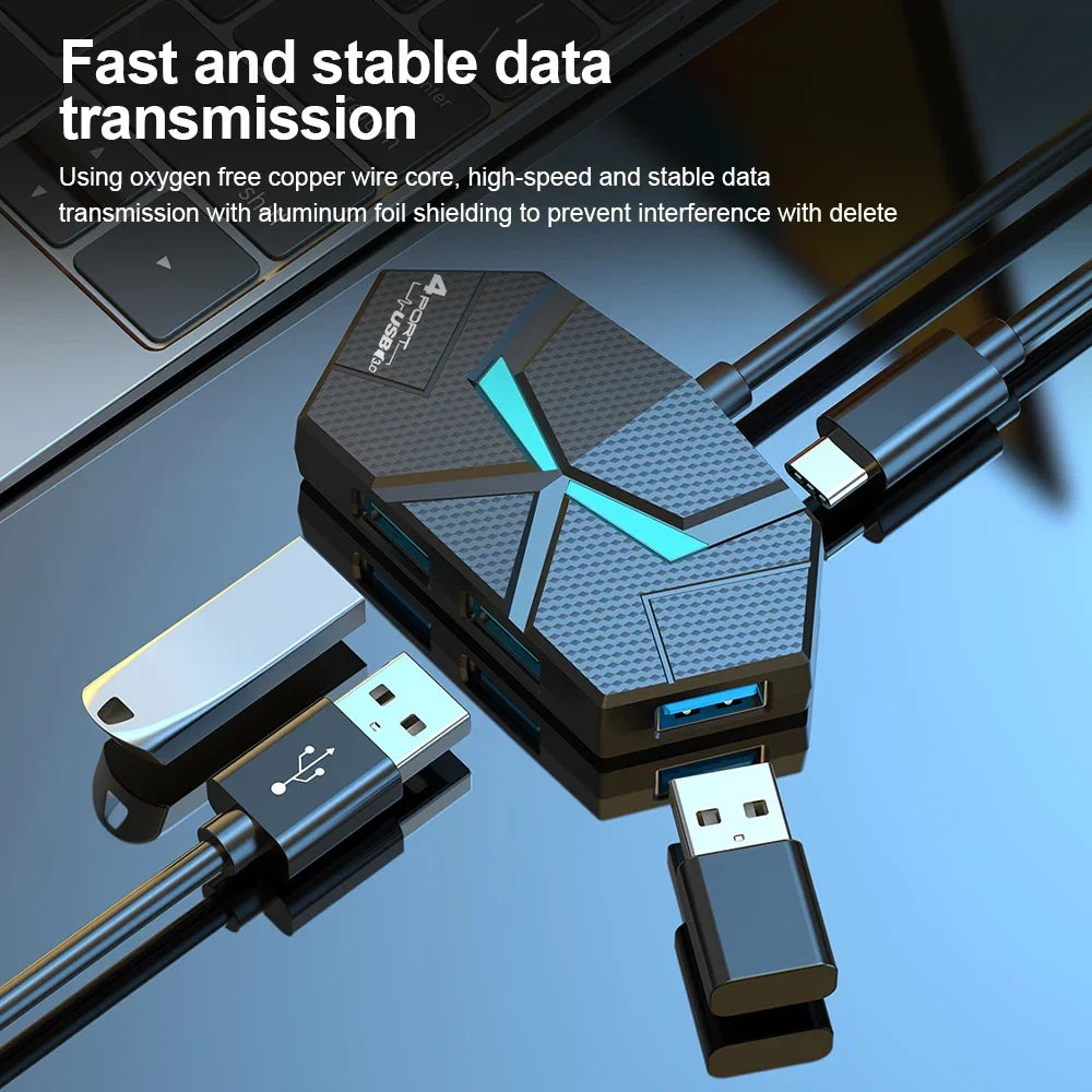 7-Port USB 3.0 Hub Type-C Dock – 5Gbps High-Speed Data
