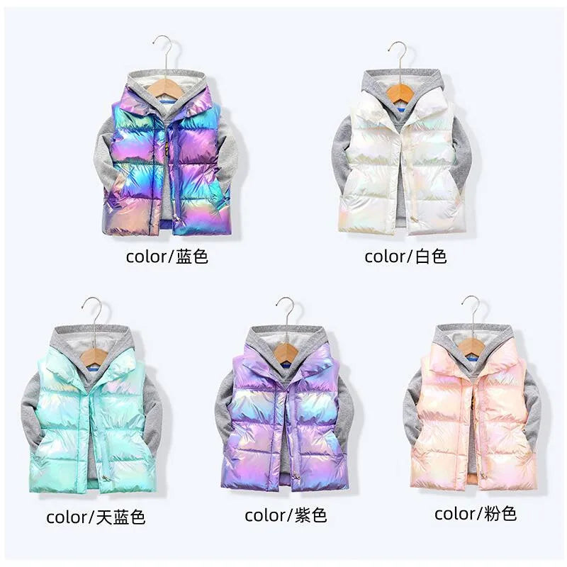 2023 Girls Down Vests 3-14 Years Old Children Clothing For Girls Boys Warm Outerwear Coat Autumn Fashion Teens Kids Jackets Vest