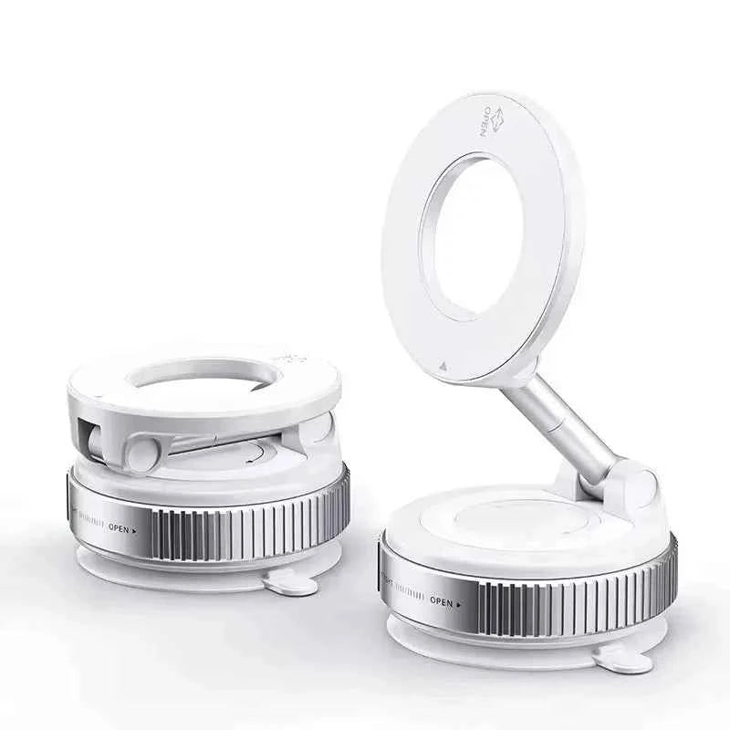 Rotating Folding Magnetic Phone Holder Vacuum Suction Mag Stand for Car Navigation Gym Kitchen - Universal GPS Streaming Bracket
