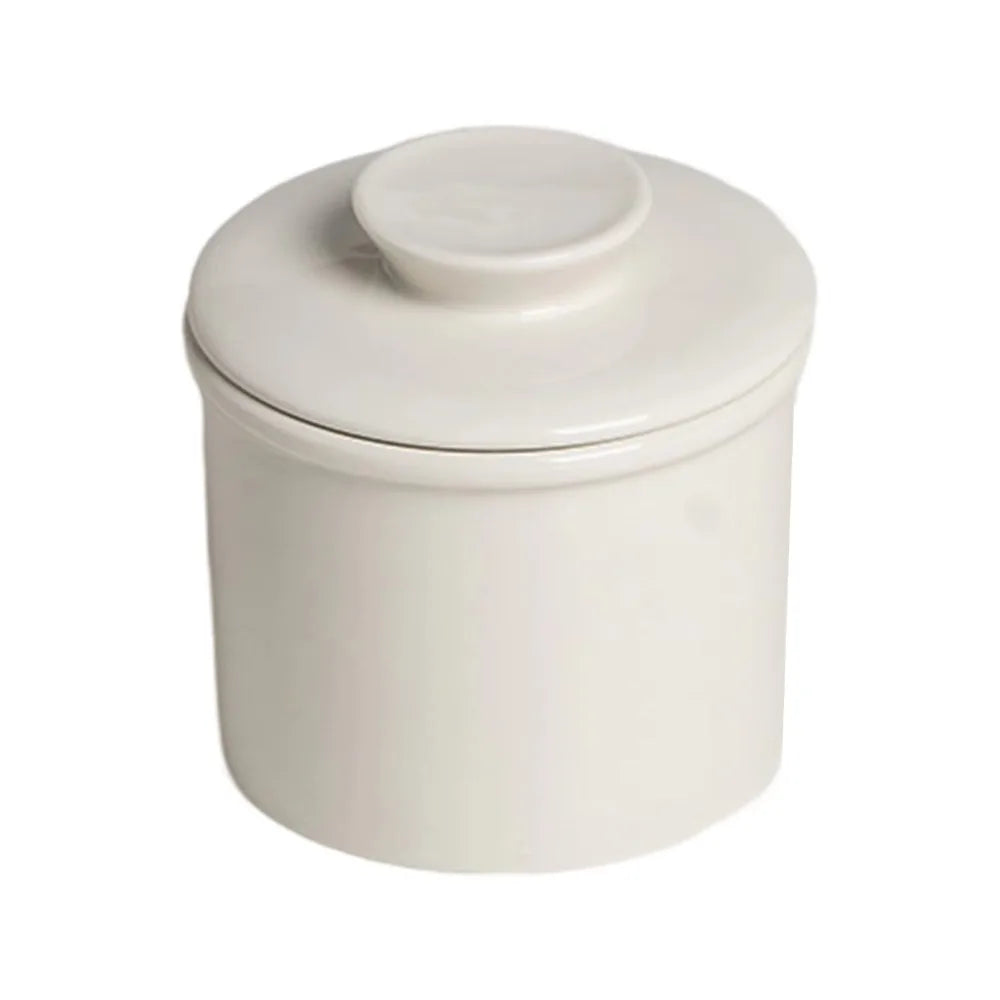 Kitchen Gadgets Ceramic French Butter Crock with Lid Solid Color Butter Cup Sealed Household Butter Jar Cheese