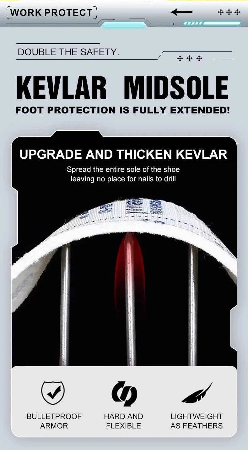 Leather Non Slip Work Boots for Men Rotating Button Safety Shoes Steel Toe Sneaker Male Puncture Proof Protective Boots