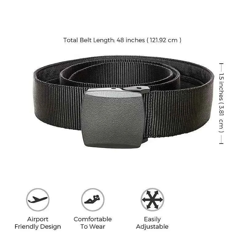 Nylon Belt Automatic Buckle Outdoor Multifunctional Tactical Canvas Belts Light Comfortable Non-metal Belt