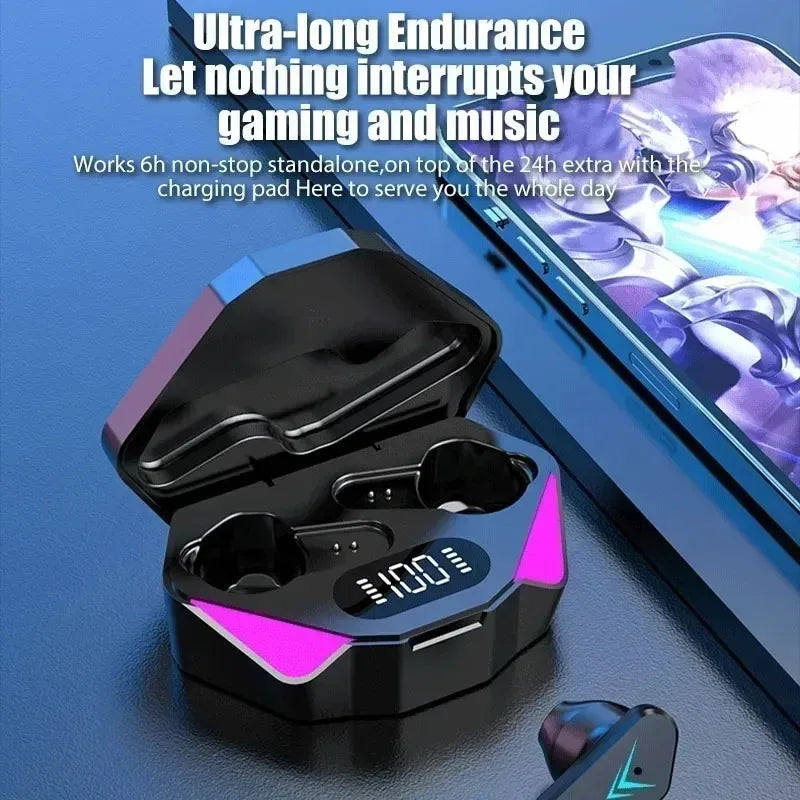 TWS Wireless In-ear Light Headphones 65ms Low Latency Earbuds Fone Headset Earphones Bluetooth 5.4 For Gaming With Mic