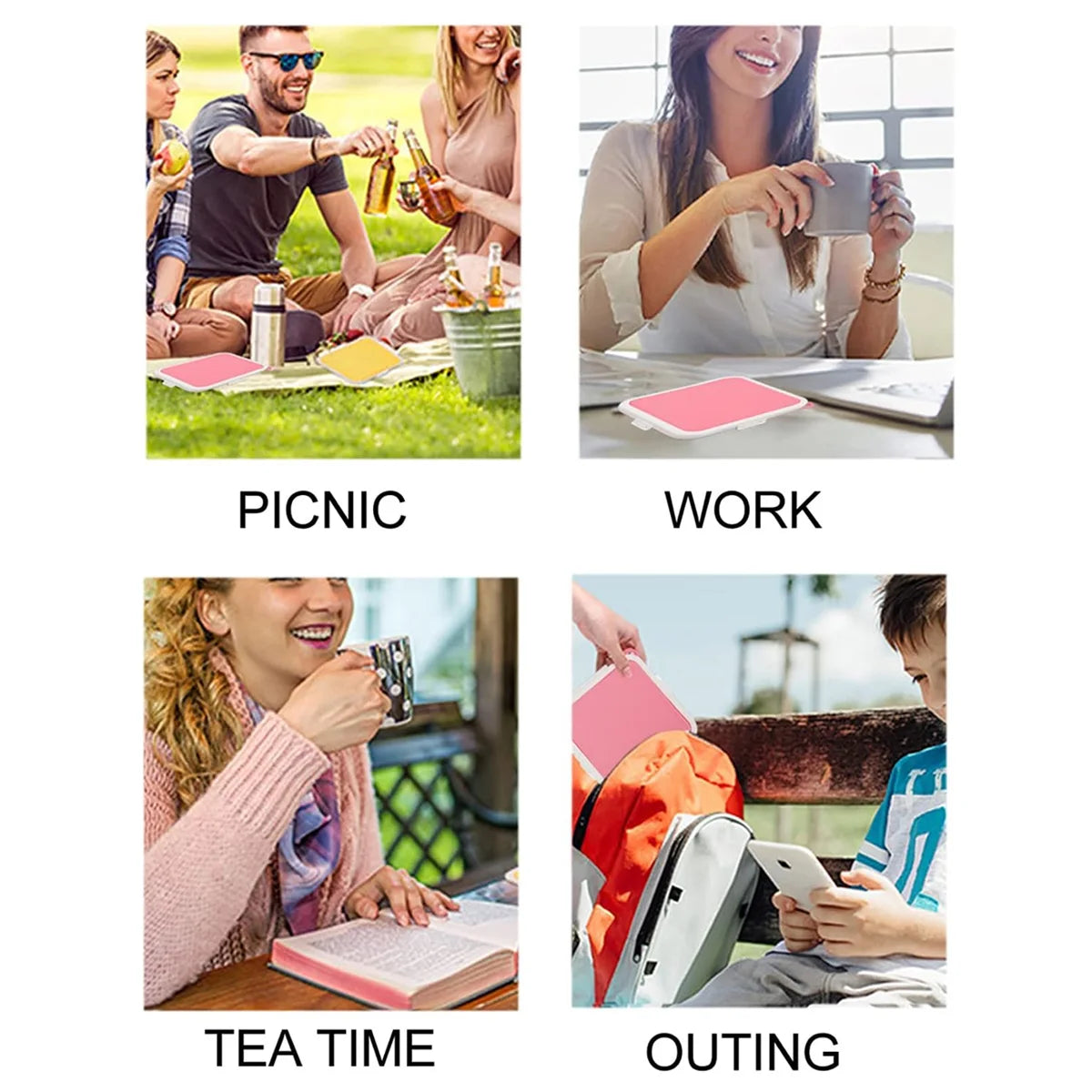 Sandwich Containers Silicone Sandwich Storage Box for Lunch, Travel - Snap-Off for Fruit, Salad, Snacks and Food Storage