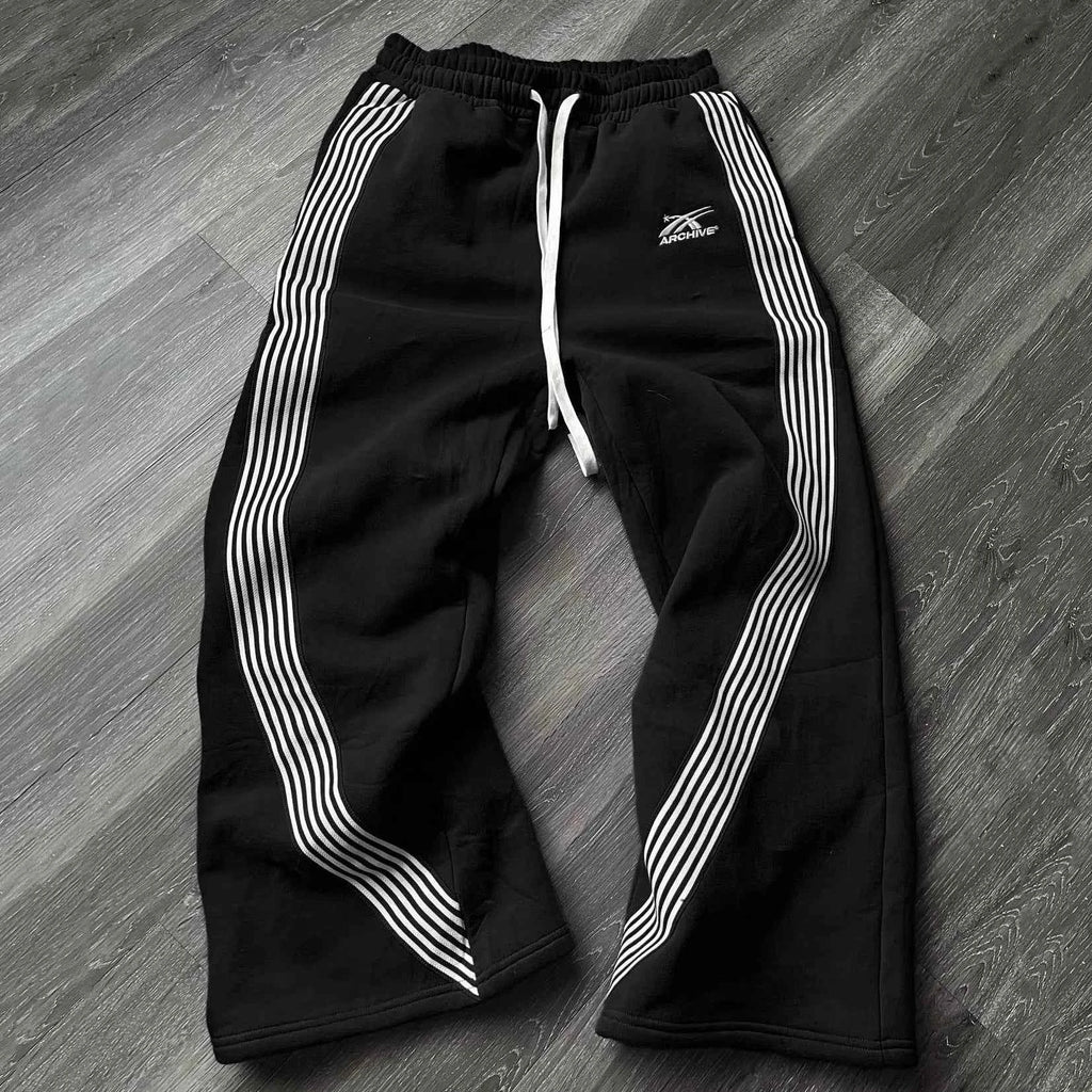 Y2K Retro Straight Pants Tracksuit Streetwear Pants Personalized Pant Leg Zipper Embroidery  Hip Hop Casual Joggers Men Pants