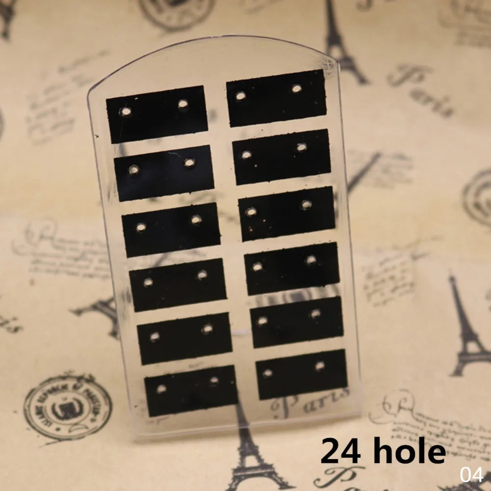 48 Holes Jewelry Organizer Stand Black Plastic Earring Holder Pesentoir Fashion Dangle Earrings Display For Women Rack Etagere