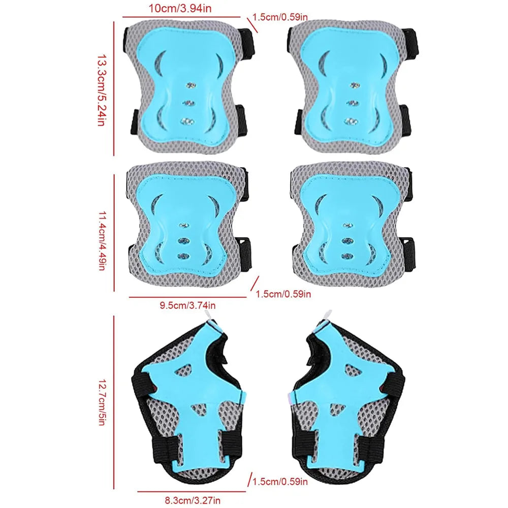 Kids Knee Pads Elbow Pads Age 3-7 Toddler Boys Girls, 6 In 1 Protective Gear Safety Set with Wrist Guard for Skating Cycling Ne