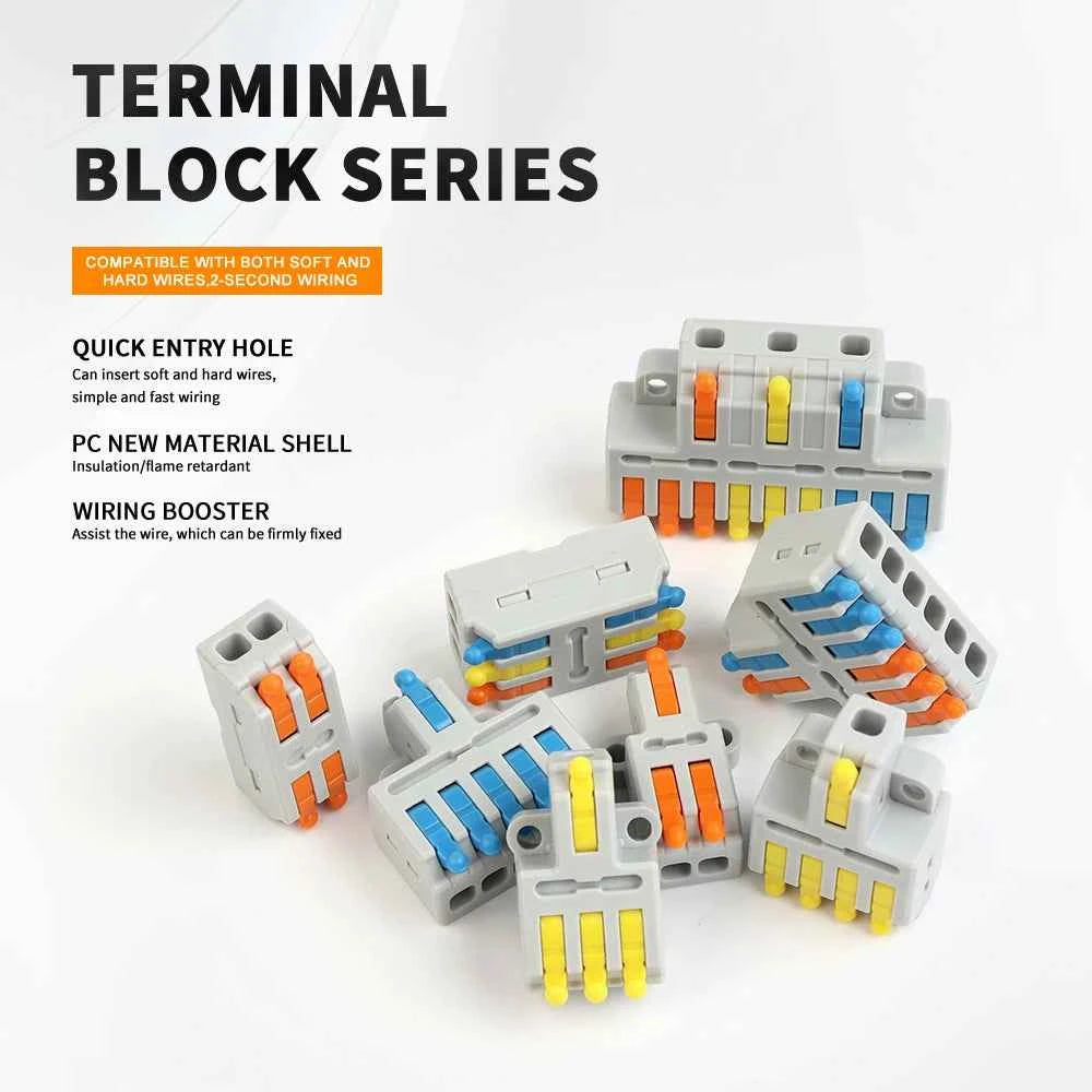 10/50 PCS Universal Compact Mini Fast Wire Connectors Lever Nut Crimp Splitter Electrical Conductors Push-in Home Terminal Block