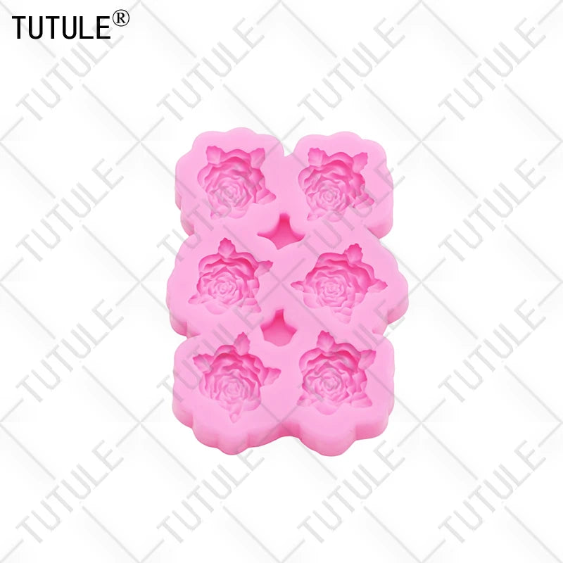 Peony Flower DIY Resin Phone Case Clay Mold 3D Peony Flower Resin Accessories Silicone Molds Flower Chocolate Fudge Cake Mold