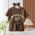 Summer Short Sleeve Tshirt +Shorts Two Piece Sets Cartoon Bear Printed Tees Suits New Style Casual Loose Toddler Costume