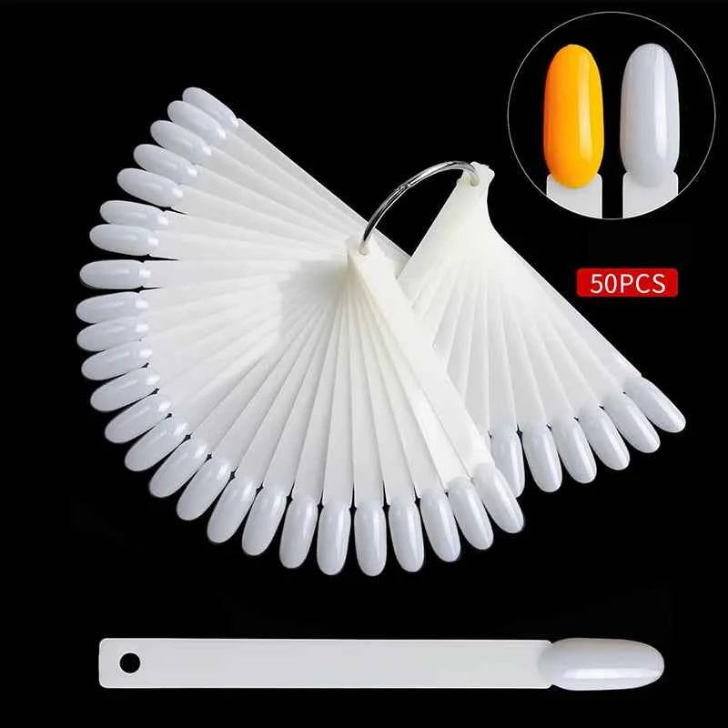 240 Pcs Round False Nail Display Tips Fake Nail Color Chart Nail Swatch Sticks with Adhesive Sticker