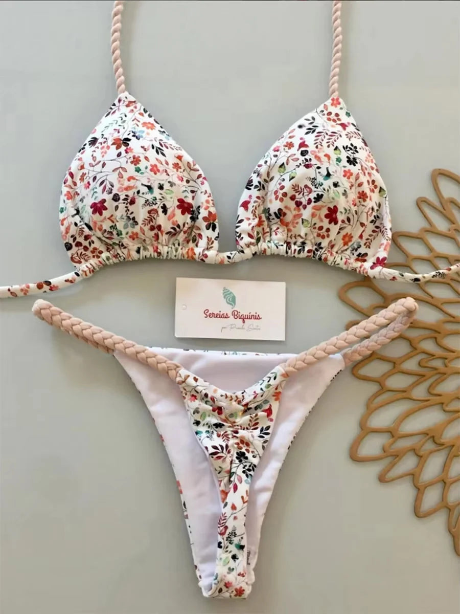 Micro Bikinis 2026 Women Swimsuit New Sexy Swimwear Halter Bikini Set Brazilian Biquini Female Thong Beachwear Party Wear