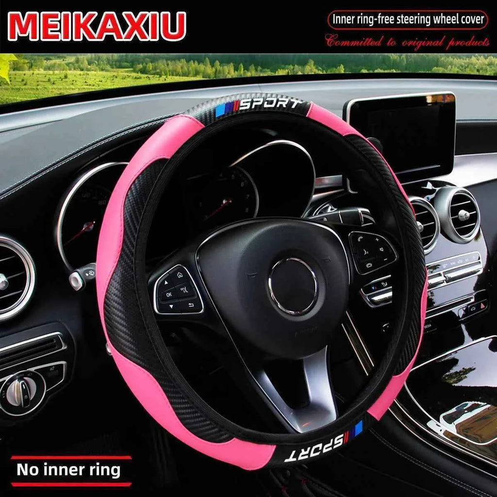 All-Season SPORT Carbon Fiber Steering Wheel Cover (without inner ring) is suitable for 37-38cm automotive interior accessories.