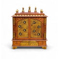 Antique Style Lightweight Durable Wooden Mandir Cabinet | Hand Painted Pooja Temple Home Decor Storage | Indian Religious Box