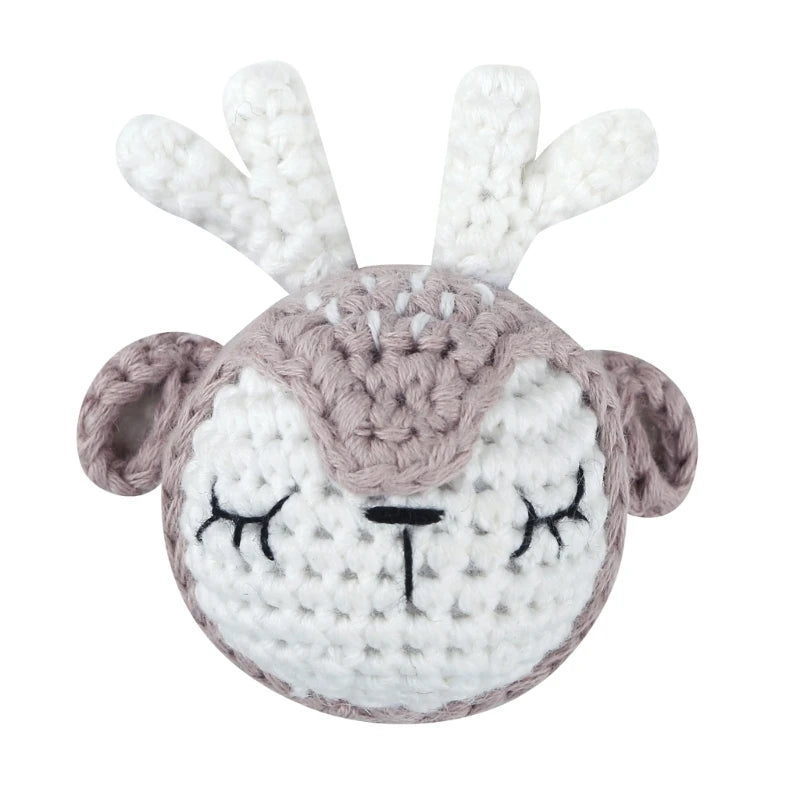 Crochet Animal Baby Pacifier Clip Accessories Handmade Knitted Bunny Teether Beads Newborn Nipple Clip Dummy Soother Holder Toy