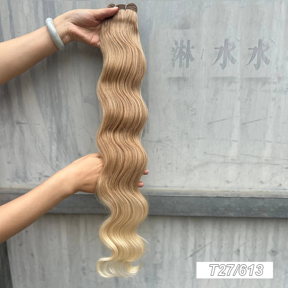 Magicae 30Inches 200G Piano Blonde SP12/16/613 Ombre Brown 6# Body Wave Bundles High Temperature Synthetic Hair Extensions