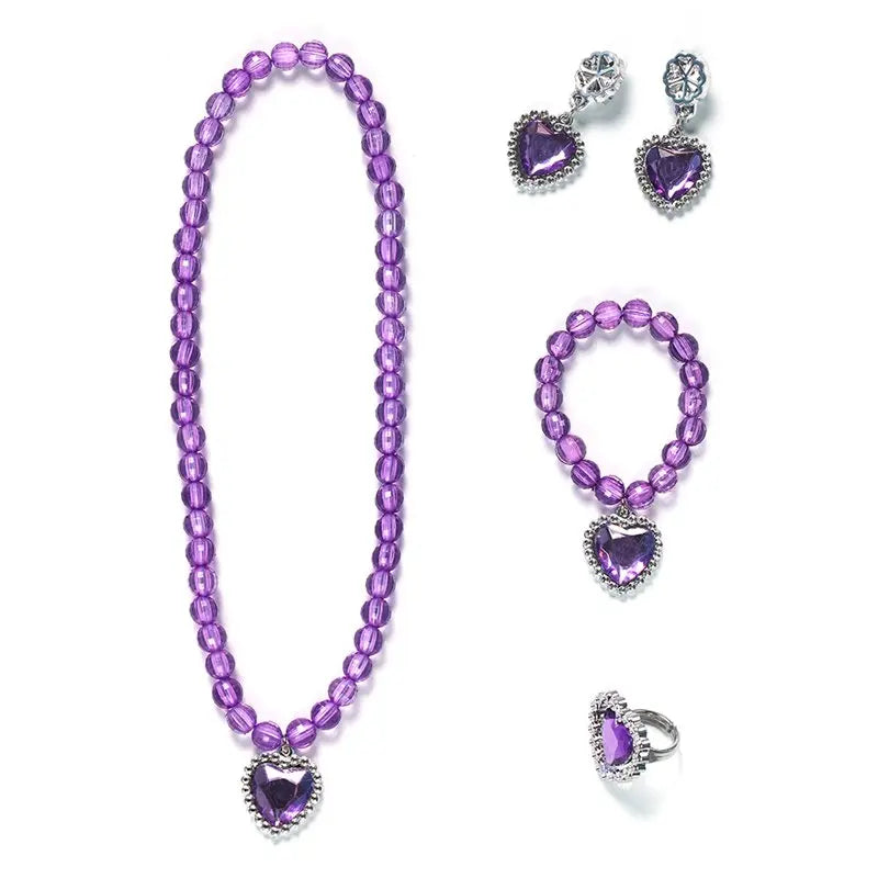 Girl Princess Costume Accessories Gloves Wand Crown Jewelry Set Princess Wig Braid Princess Dress Costume Cosplay Accessories