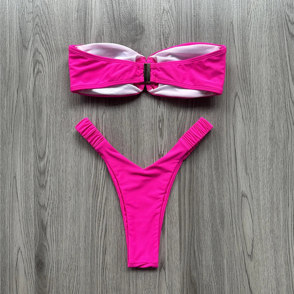 Micro Bikini Push Up Women Swimsuits 2025 Sexy Female Swimwear Brazilian Bikini Set Thong Biquini Swimming Suits Beachwear