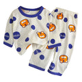 Summer Kids Cotton Pajama Sets Long Sleeve Pants Suitable Baby Gentle Nighttime Comfortable Sleepwear in Air Conditioned Rooms