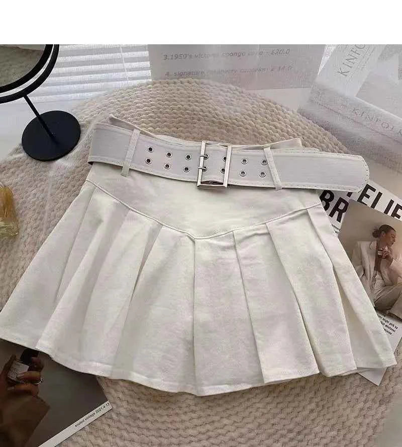 Pleated Skirts Women Korean Style Fashion High Waist Hotsweet Solid All-match Summer Students Chic Streetwear Vintage Popular