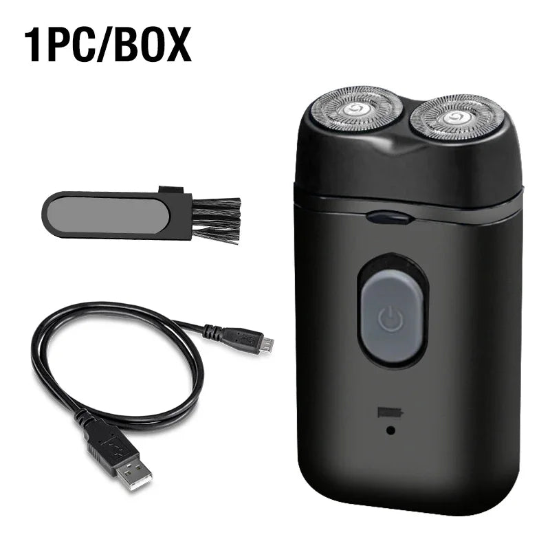 black Color Men's Dual-Head Electric Shaver USB Rechargeable