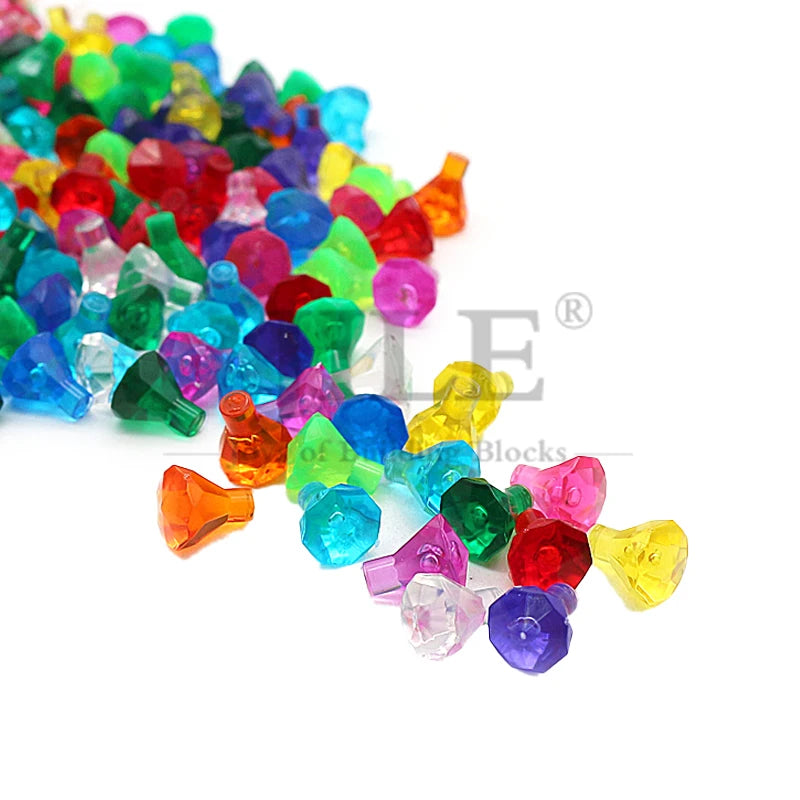 100pcs Moc Rock 1x1 Jewel 24 Facet Stone 30153 City Street View Diamond Building Bricks Blocks Bulk Compatible with Assembles
