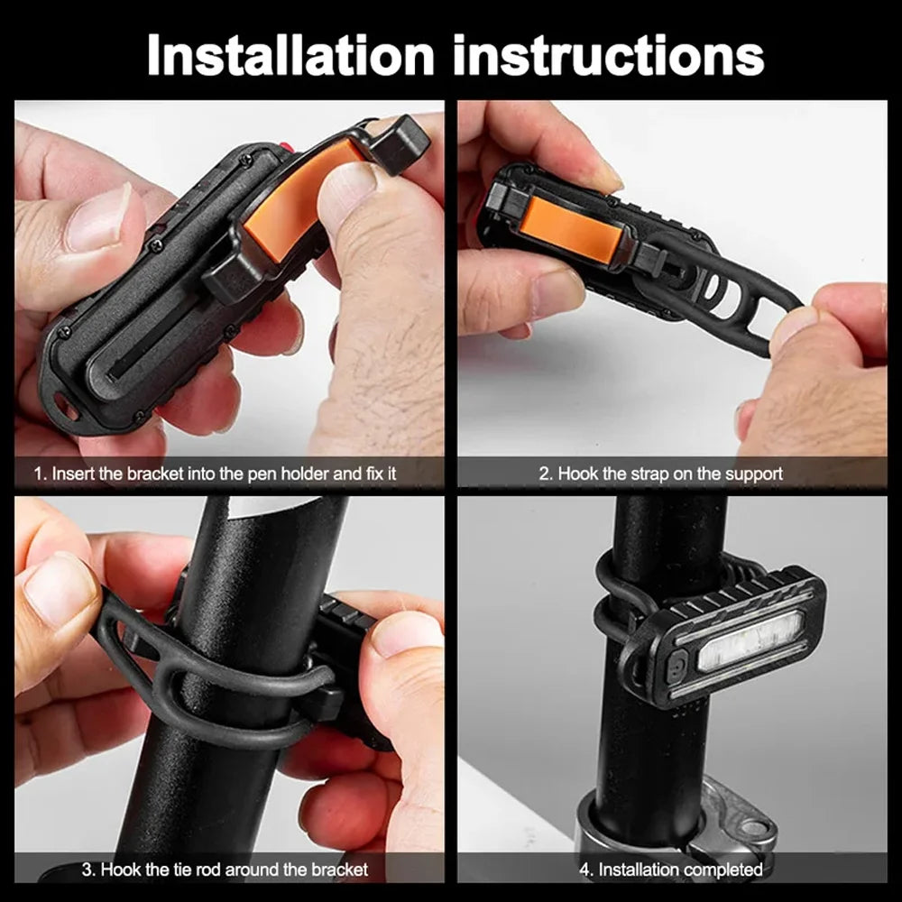 USB Recharge LED Flashlight Work Light Keychain Flashlight for Police Shoulder Clip Lights Warning Flashing Light Outdoor Lamp