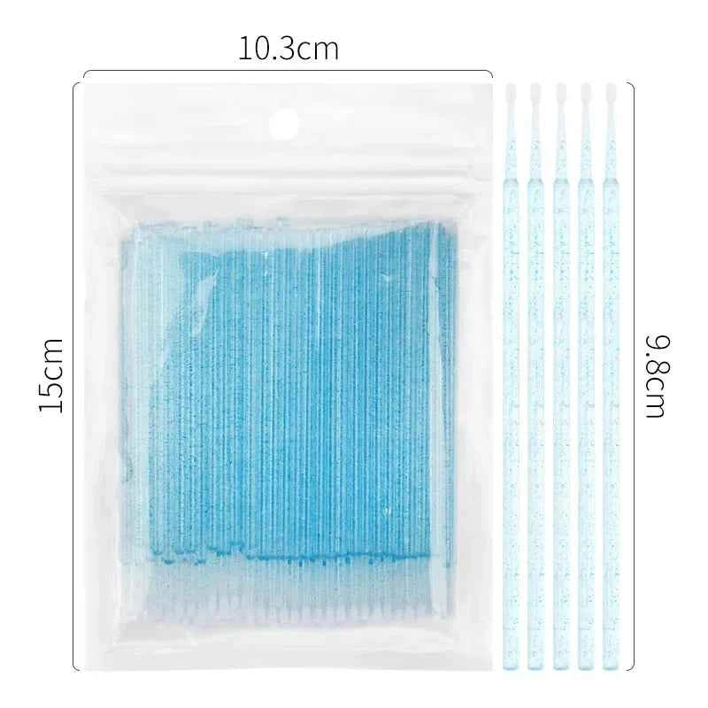 500/1000PCS Eyelash Brushes Crystal Swab Microbrushes Eyelash Extension Brush Grafting Lash Removing Applicators Makeup Tool