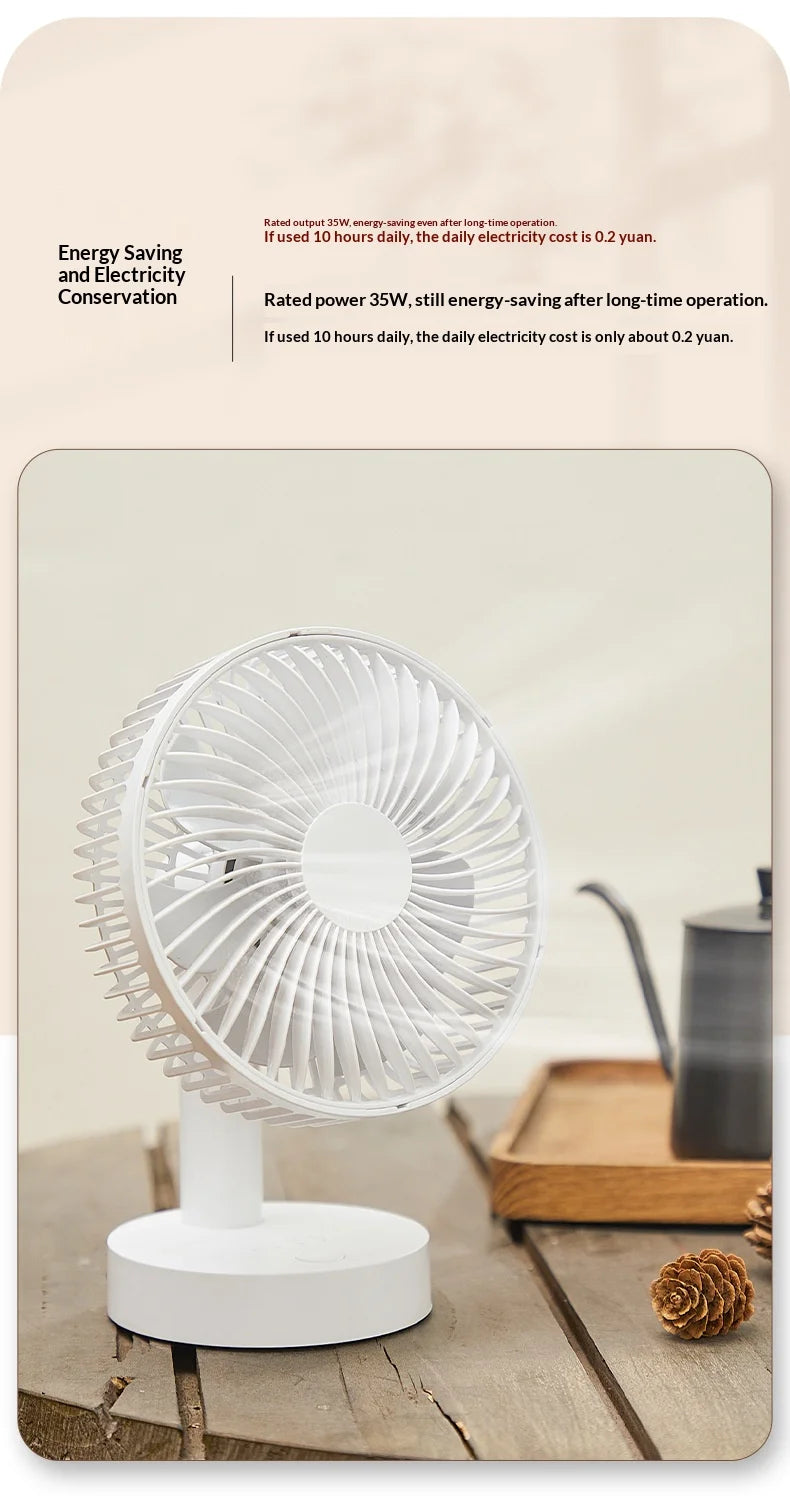 USB PLUG-IN Small Fan Office Desk Electric Fan USB 6-Inch  Desktop Bedside Fan with Long Battery Life