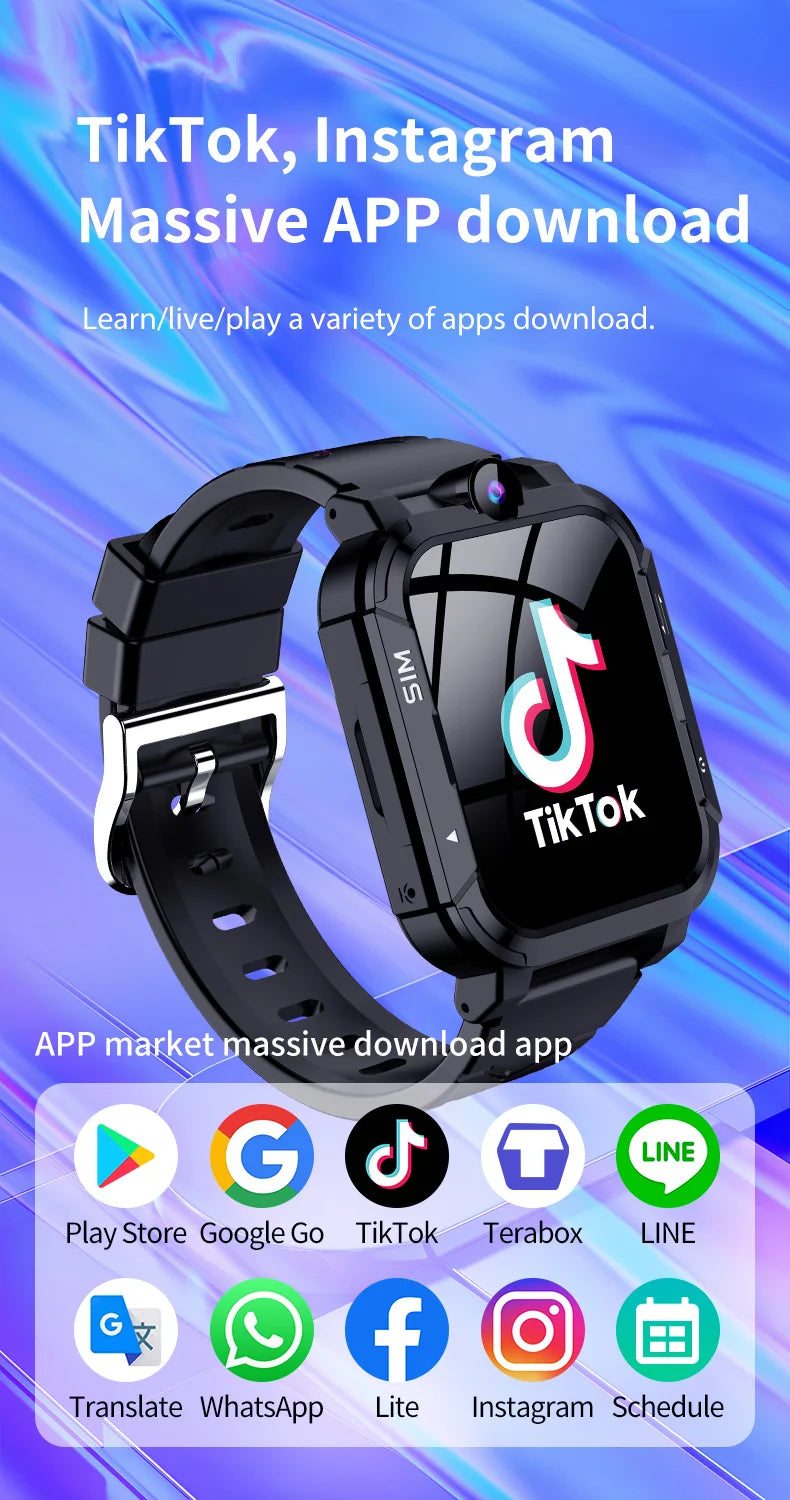 4G Kids Smart Watch 1+8GB GPS WiFi Tracker Location Video Call SOS Call Back Monitor Phone Watch Smartwatch Boys Girl Gifts