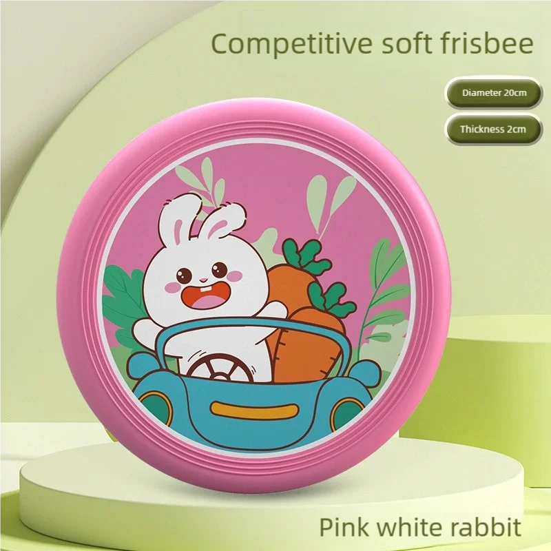 Kids Soft Rubber Frisbee Cartoon Flying Disc Safe Outdoor Sport Toy Parent-Child Game for Boys Girls Beach Backyard Family Play