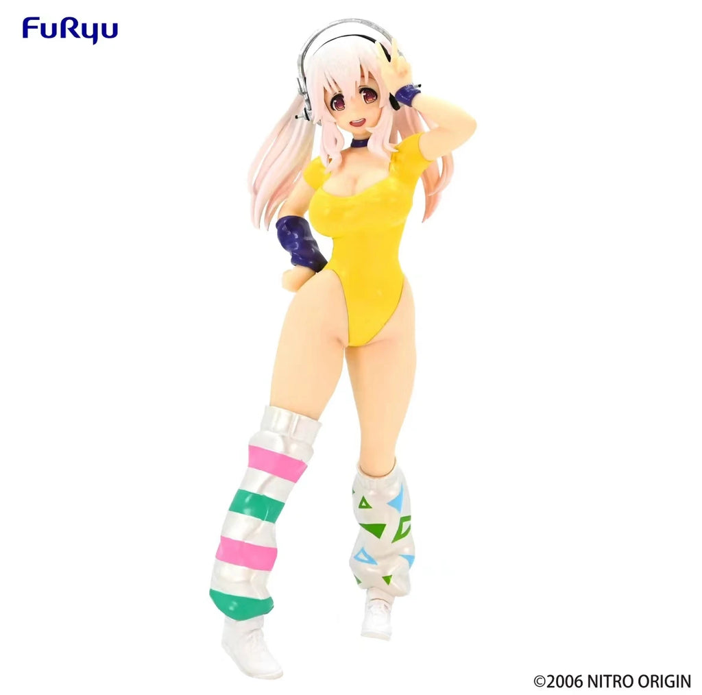 In Stock 100% Original Genuine FuRyu 18cm Super Sonico PVC Anime Collection Cute Models Doll Collectible Toys Birthday Gift