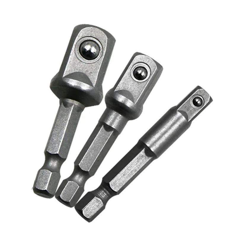 Chrome Vanadium Steel Socket Adapter Set Hex Shank 1/4" 3/8" 1/2" Extension Drill Bits Bar Set Power Tools TF003