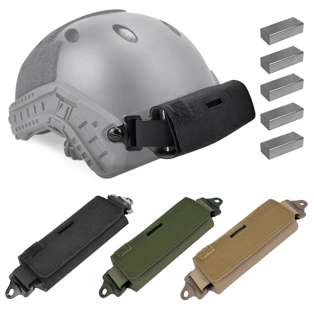 BOOIU Airsoft Tactical Helmet NVG Counterweight Pouch with 5 Counter Blocks for OPS Core Fast BJ PJ MH Helmet Accessory