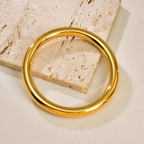 C29 Simple and fashionable traditional plain ring bracelet, 18K gold-plated jewelry, women's ins stainless steel hollow bracelet