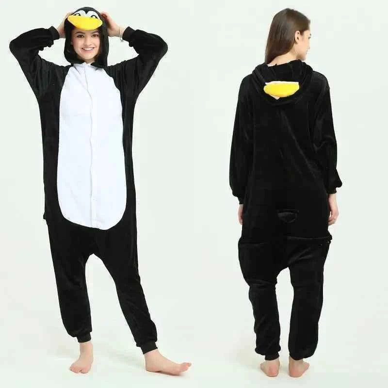 Adults Animal Onesies Unicorn Pajamas Couple Sleepwear Women Men Winter Unisex Kigurumi Costumes Cartoon Flannel Rabbit Pajamas